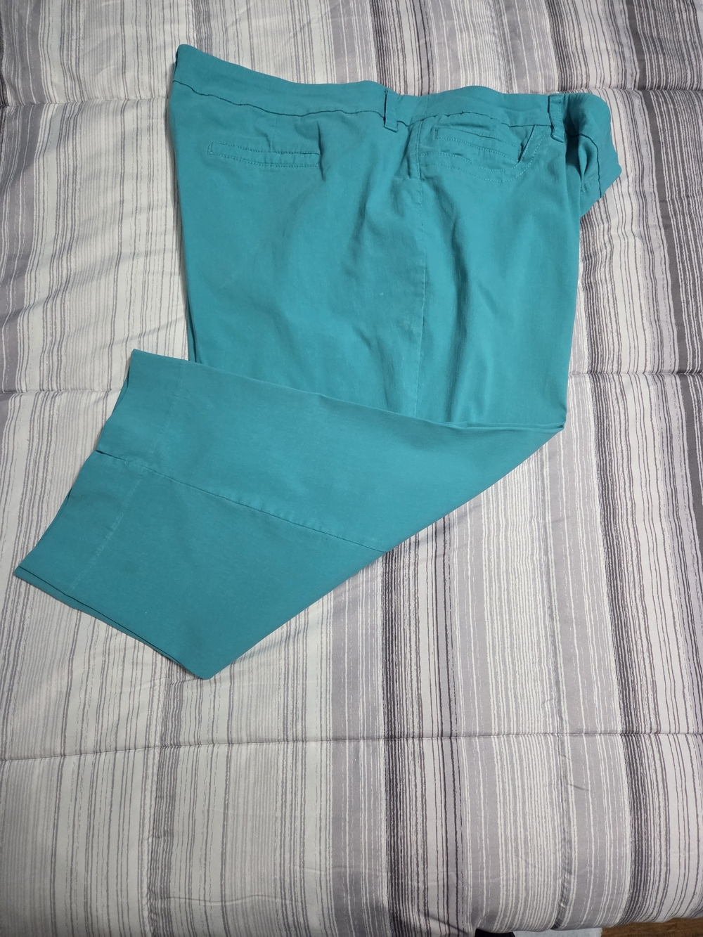 Zac & Rachel Turquoise Stretch Crop Capri Pants